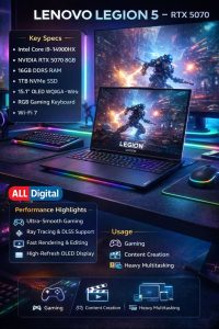 Lenovo Legion 5 15IRX10 Gaming Laptop RTX 5070